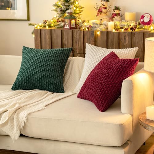 MIULEE Christmas Lumbar Decorative Throw Pillow Covers 12x20 Burgundy