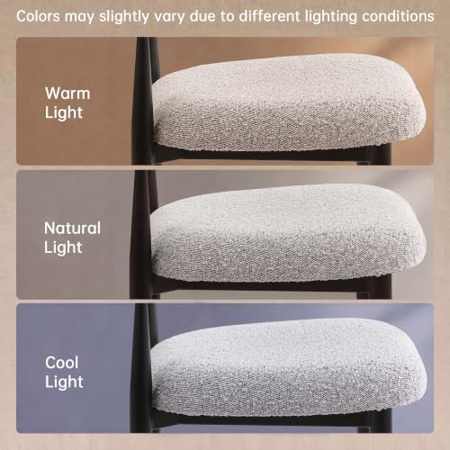 Morden Fort Counter Height Bar Stools Set of 4 with Backs, Grey Boucle