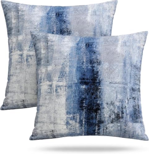 Throw Pillow Covers for Couch, 26x26 Inch, Set of 2, Grey Blue