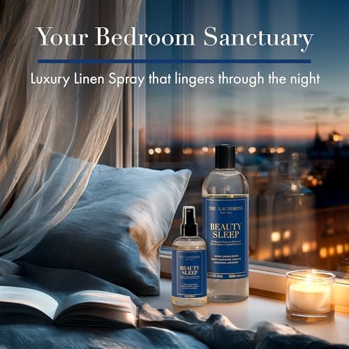 The Laundress Beauty Sleep Fabric-Spray, Wrinkle Release & Pillow Spray, Fabric Refresher, Upholstery and Linen, Tranquil Comforting Inspired Scent, 8 Fl Oz, (Pack of 2)