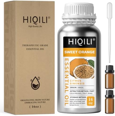 HIQILI Sweet Orange Essential Oil Large Capacity for Skin Care & Diffusers