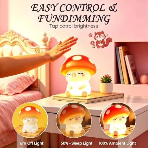 YR YRHH-PET Bubble Mushroom Cute Lamp, Squishy Night Light Mushroom Gifts
