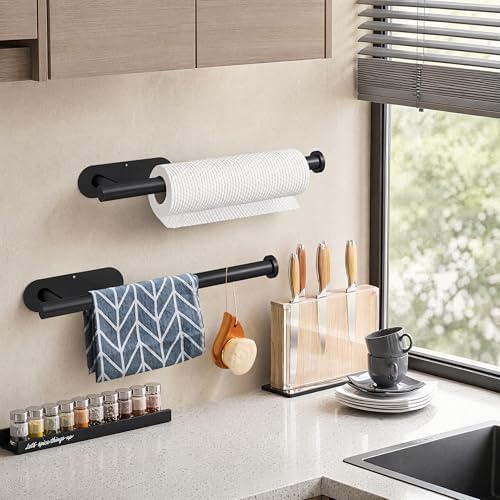 DEKAVA Paper Towel Holder Under Cabinet Wall Mount for Kitchen Paper Towel