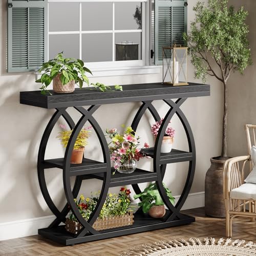 Tribesigns 39.4" Console Table, 4-Tier Sofa Table, Accent Tables, Black
