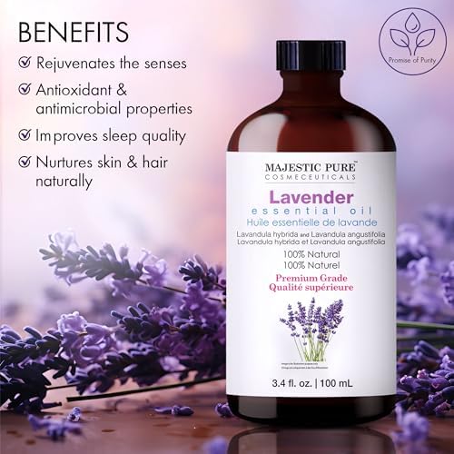 Majestic Pure Lavender Essential Oil for Diffuser - 3.4 Fl Oz