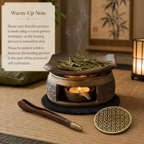 Ceramic Incense Burner Kit, Zen Incense Holder with Candle Clip,Mat & Heat Resistant Brick, Ceramic Aromatherapy,Stove Essential Oil Burner, Suitable for Home and Office Use.