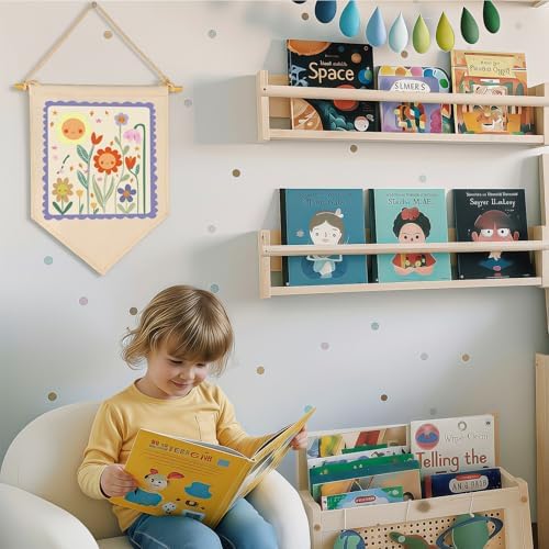 Spring Day-Nursery Wall Decor Gift for Baby Boys Girls Kids-Canvas Hanging Banner Pennant Wall Decor Gift for Nursery Homeschool Baby Room Playroom Reading Room Bedroom