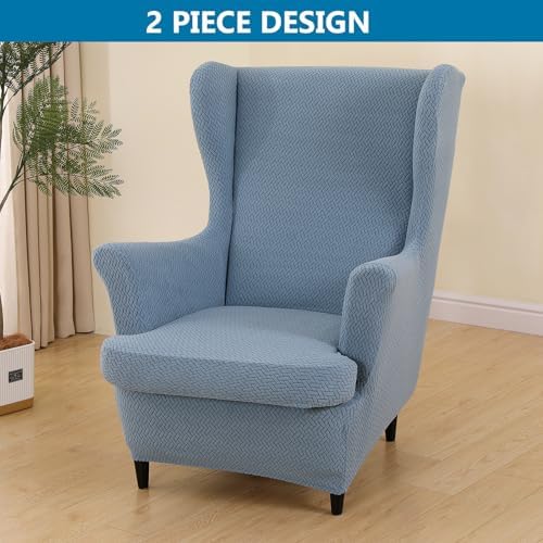 HZDHCLH Wingback Chair Slipcovers 2 Piece Stretch Armchair Covers Washable