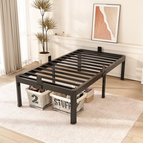 18 Inch Twin XL Metal Bed Frame with Round Corner,Mattress Stopper