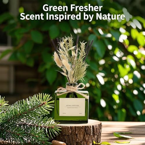 Reed Diffuser, 6.09 oz Sandalwood Rose Scent Diffuser with Sticks & Dried Flowers, 120 Days Long Lasting diffusers for Home, Elegant Fragrance for Bathroom Bedroom Office Decor Air Fresh