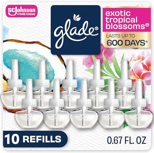 Glade PlugIns Air Freshener Refills, Exotic Tropical Blossoms, 10 Count
