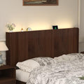 King Size Headboard Only, Fluted Wall-Mounted Head Board with Lighting, Modern Wood Bed headboard with with Charging Station Bedroom Decor, Walnut