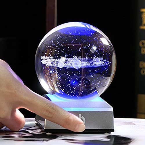 3D Solar System Model Crystal Ball Astronomy Gifts Men Space Decor