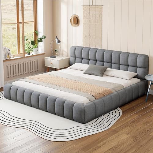 Merax Modern Tufted Platform Bed with Headboard,