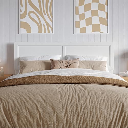 AFI, Sophia Adjustable Modern Full Wood Headboard, White
