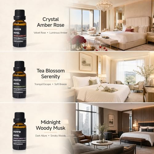 FEPPO Hotel Diffuser Oils Gift Set, 6 Luxury Fragrance Oil - 0.68fl oz x 6