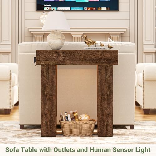Unikito 32" Entry Table with Sensor Light & AC Outlets with USB-C Ports