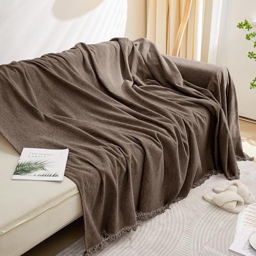 MEETSKY Couch Cover for Dogs, Washable Sofa Cover for 3 Cushion Couch Sofa, Pet Couch Covers for Sofa, Oversized Sofa Throw Couch for Living Room, 91"x 134"，Dark Chocolate
