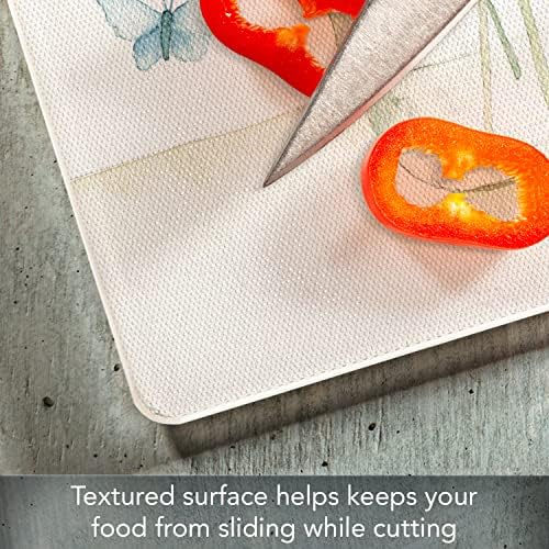 CounterArt Mason Jar Florals Tempered Glass Cutting Board 15" x 12"
