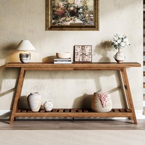 ChooChoo 70.9 Inch Long Console Tables for Entryway, Hallway Table, 2-Tier
