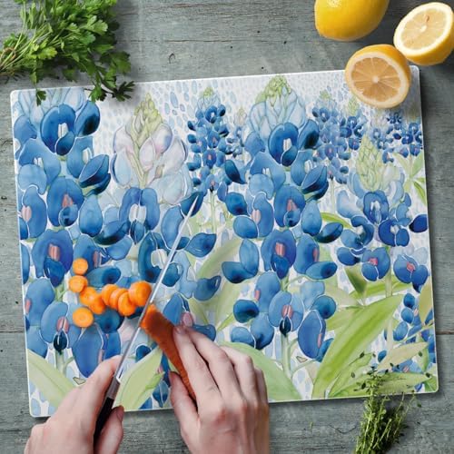 CounterArt Bluebonnet Field 3mm Tempered Glass Cutting Board