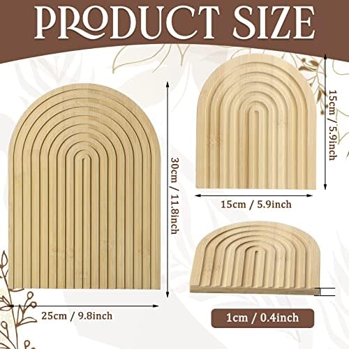 Chunful 2pcs Arch Cutting Board Boho Shelf Decor, Wood Color, Bamboo