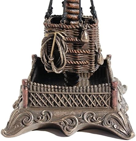 Veronese 12 1/4 Inch Steampunk Hot Air Balloon Clock Cold Cast Resin Bronze Finish Sculpture