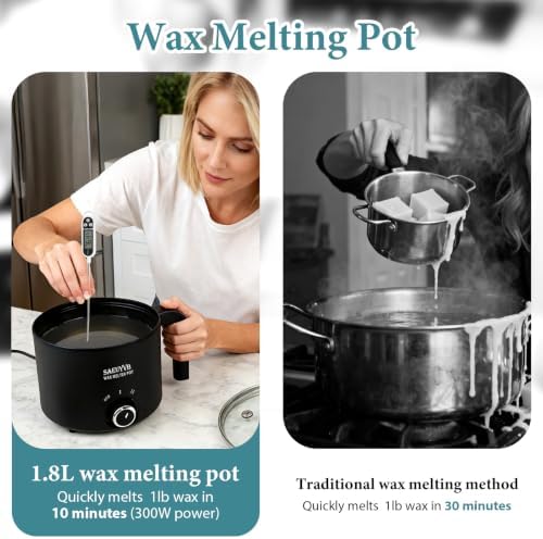 SAEUYVB Candle Making Kit with 1.8L Wax Melter Pot