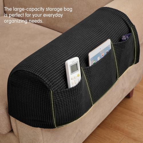 SUBRTEX Stretch Couch Arm Covers Set of 2, Non-Slip Sofa Armrest Slipcovers