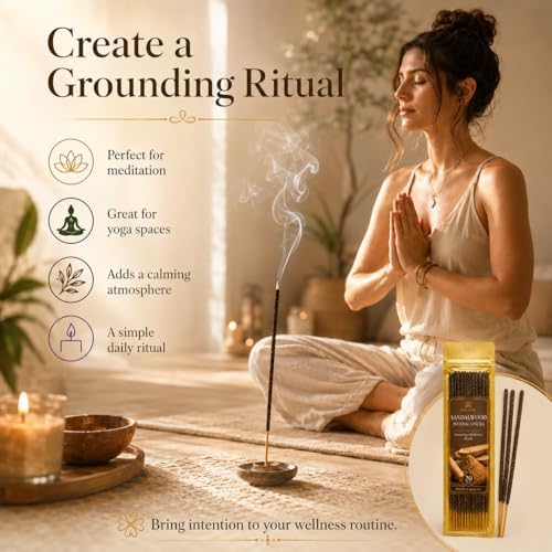 RAINFLOW Natural Incense Sticks - 80 White Sage Sandalwood Lavender Vanilla
