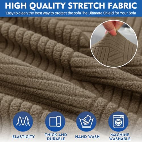 XINEAGE XL Sofa Slipcover Pet Friendly, Stretch Couch Cover,Light Coffee