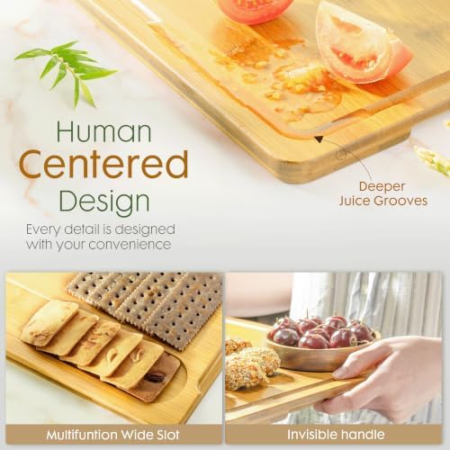 Astercook Nature Bamboo Cutting Boards for Kitchen