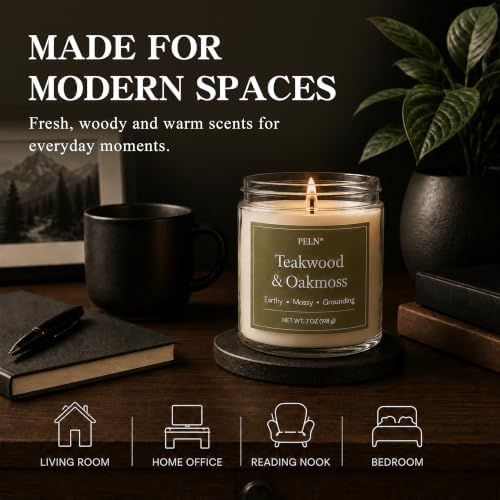 Scented Candles for Men, 6 Pack 7 oz Soy Wax Modern Woods Candle Gift Set