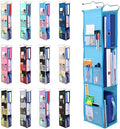 ABRA® 3 Shelf Hanging Locker Organizer for School, Gym, Work, Storage | Deep Shelves 6.5”x 9”| Eco-Friendly Fabric Healthy for Children | Adjustable School Locker Shelf from 3 to 2 Shelves (Sky Blue)