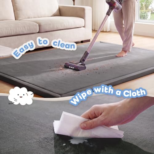 1.3" Thick Baby Play Mat for Floor,28x72 Area Rugs,Non-Slip,Dark Grey