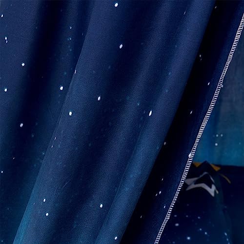Bed Canopy for Kids, Printed Hanging Canopy for Baby Brib Kids Bed Room Decor Reading Nook Indoor Outdoor Playing Castle (Blue Starry Sky)
