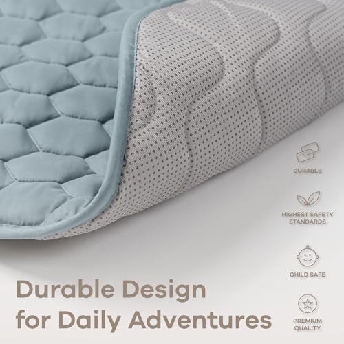 Comfy Cubs Round Kids Play Mat Medium 48in Baby Floor Mat - Pacific Blue
