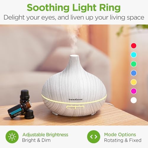 InnoGear 400ml Aromatherapy Essential Oil Diffuser 10 Oils Gift Set, Grey