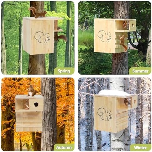 Extra Large Squirrel House for Outside, Squirrel Box with Predator Guard