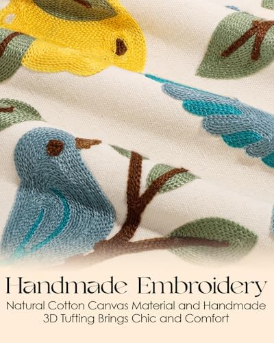 Canvas Embroidered Narrow 13"x 90" Table Runner, Lemon Bird