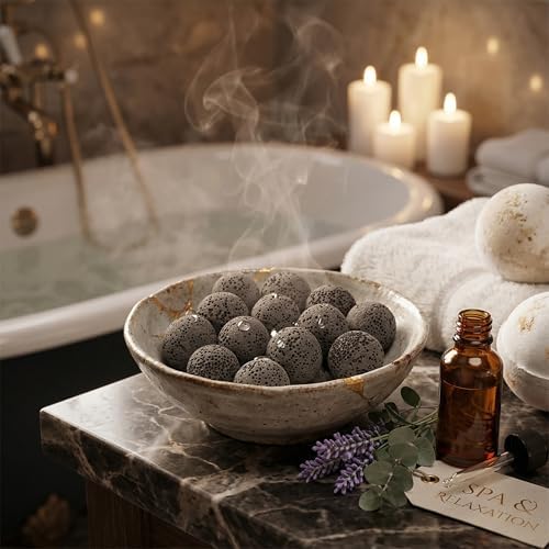 Baluue 20Pcs Natural Lava Rock Diffuser Stones Mini Volcanic Rock P