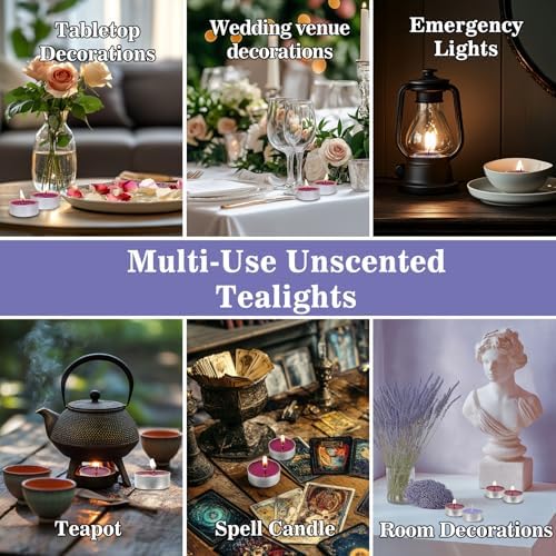 MAQIHAN Blue Purple Tea Light Candles 25 Pack - Mini Soy Votives Bulk