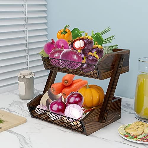 Dorhors Fruit Basket for Kitchen Counter Organizer,Fruit Bowl Stand Storage