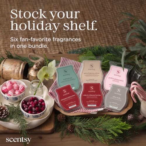 Scentsy Holiday Wax Melts Variety Pack, 6 Scented Bars