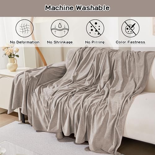 MEETSKY Couch Covers for 3 Cushion Couch Sofa, Washable Sectional Couch Covers L Shape Sofa Cover Soft Slipcovers Couch Furniture Protector for Pets Dogs Kids, 91" x 118", Oat