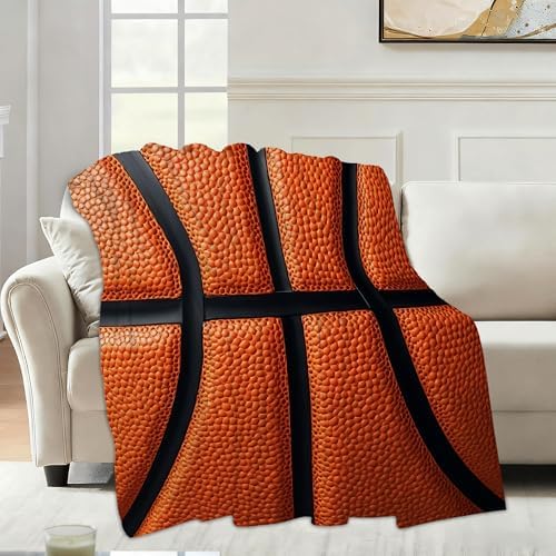 Basketball Fall Throw Blanket,Cool Cozy Plush Fluffy Blanket for Living Room Decor,Lightweight Fleece Throws for Couch,Bed,Traveling,Naps,Reading,40 X 50 Inch
