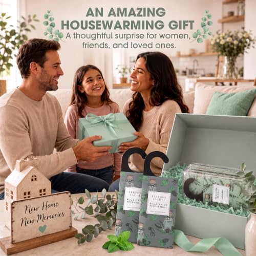 Large 12 Packs Eucalyptus Peppermint Hanging Scented Sachets Long-Lasting Closet Deodorizer Air Freshener Fabric Refresher Odor Eliminator for Drawer Home Fragrance Gift Set