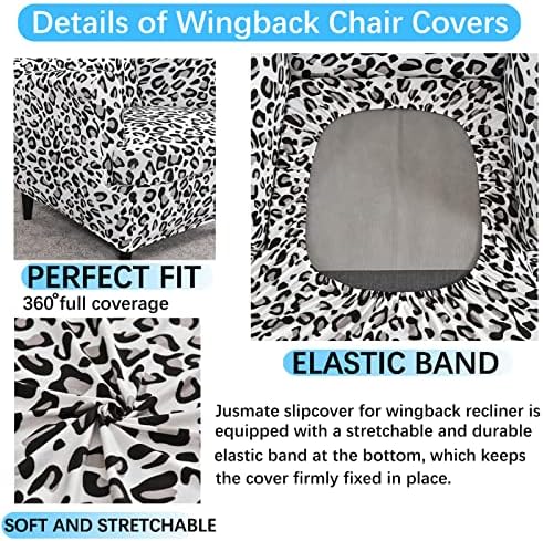 Wing Chair Slipcover, 2-Piece Printed Wingback Chair Cover