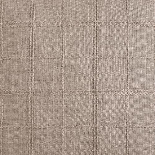 ZeeMart Linen Checked Farmhouse Table Runner, 13x60 Inches Taupe