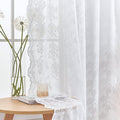 YJ YANJUN Vintage Lace Curtains 72 Inches Long- Victorian Floral Pattern White by YJYANJUN